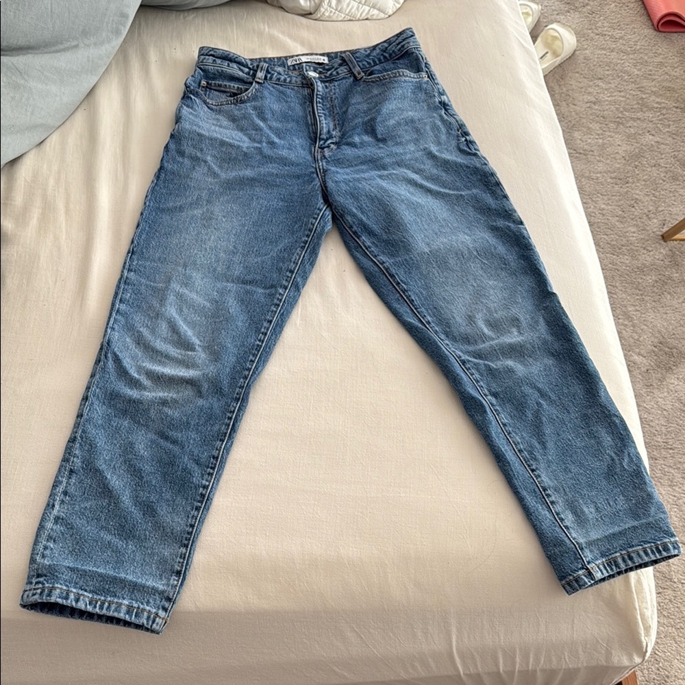 Zara Mom Blue Denim Jeans
